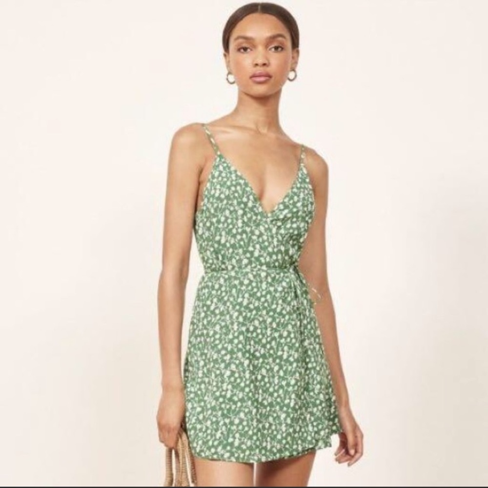 Reformation daisy wrap mini dress